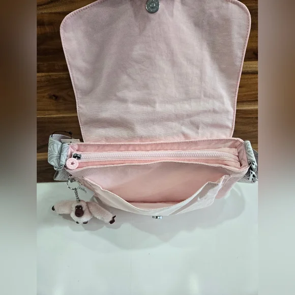 Kipling Bag Crossbody Shoulder Light Pink Monkey Keychain, NEW BAY - Picture 8 of 17